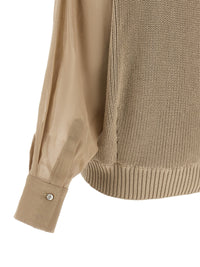 BRUNELLO CUCINELLI Brunello Cucinelli Women Organza Sleeve Cardigan