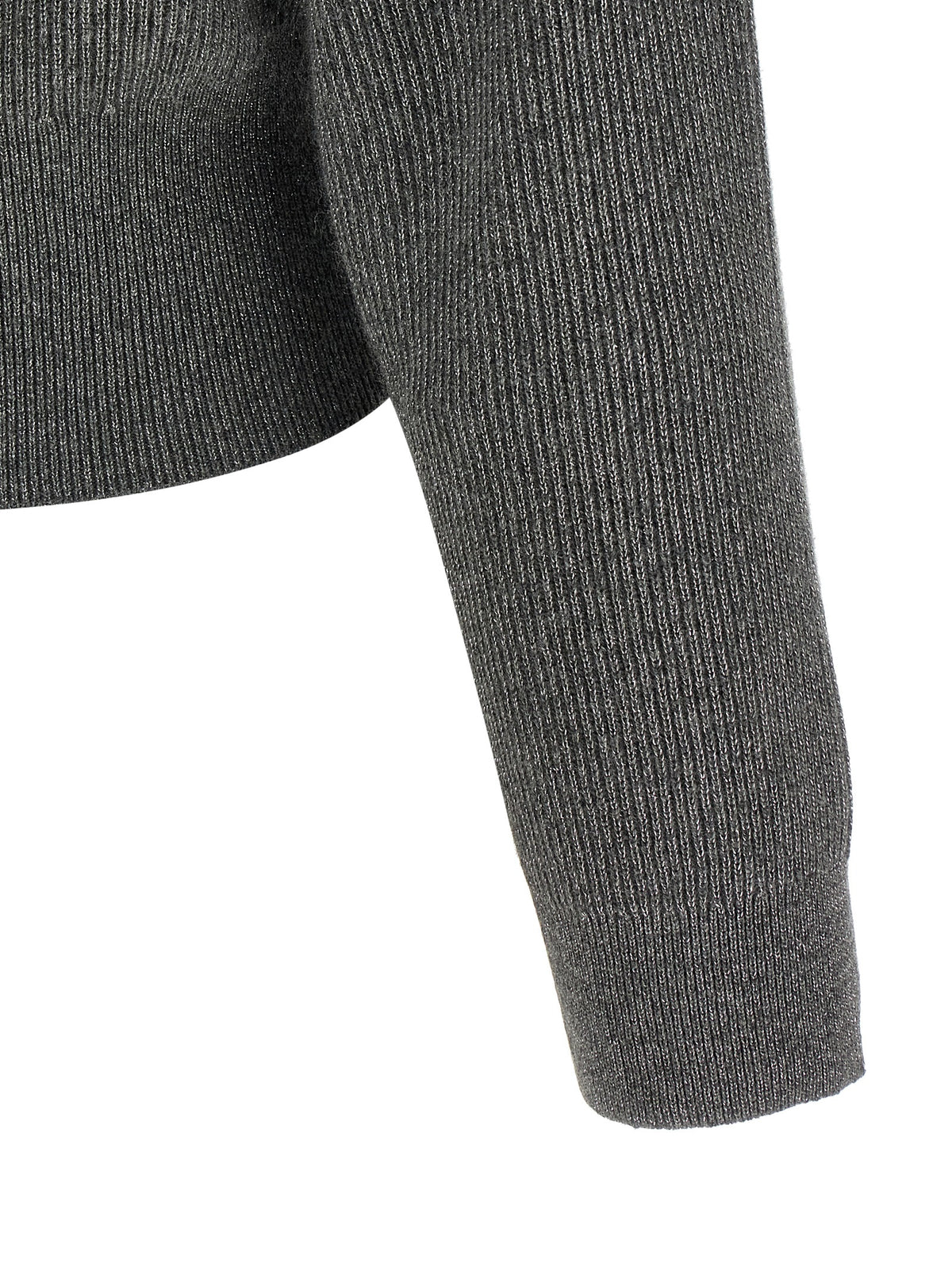 Brunello Cucinelli Women Ribbed Cardigan With Leather Detail