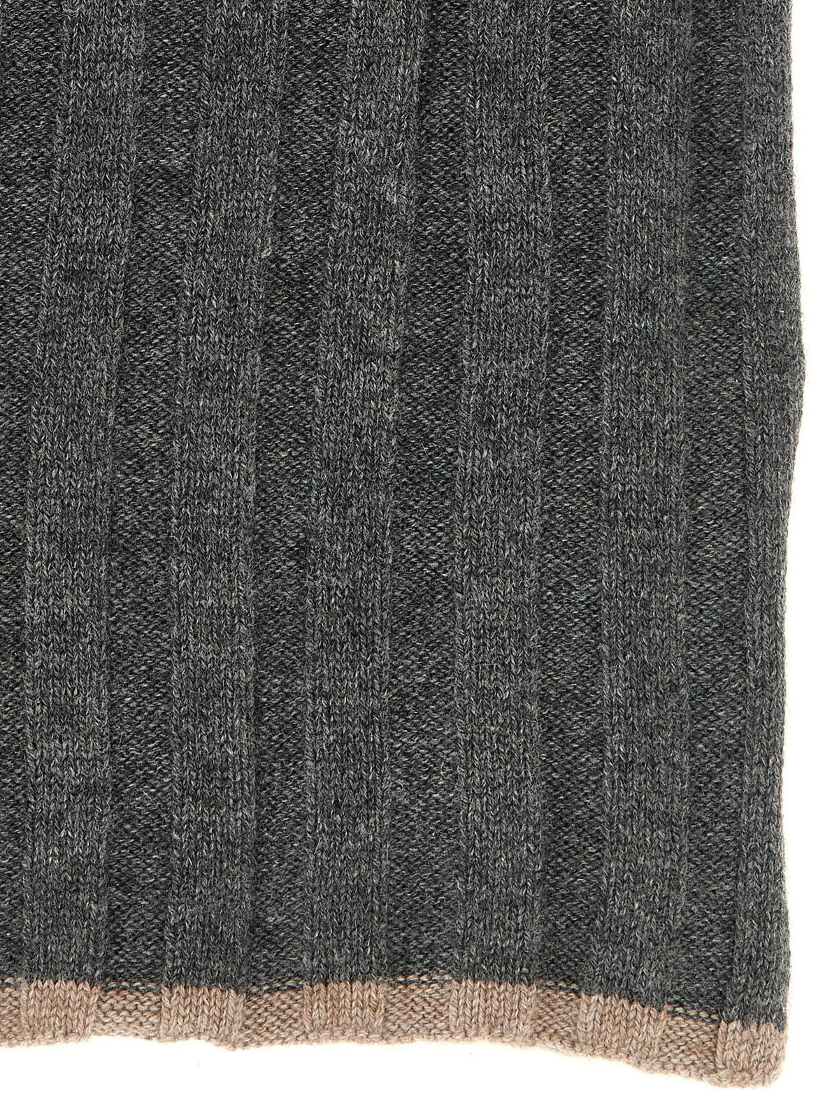 Brunello Cucinelli Men Ribbed Cashmere Knit Scarf