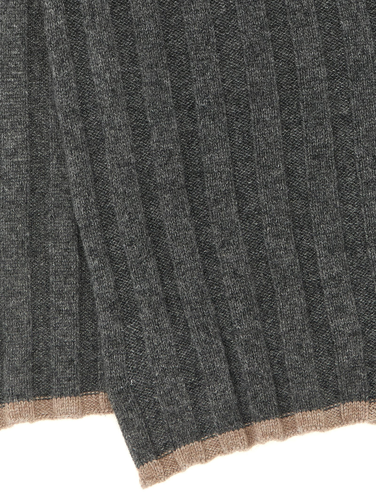 Brunello Cucinelli Men Ribbed Cashmere Knit Scarf