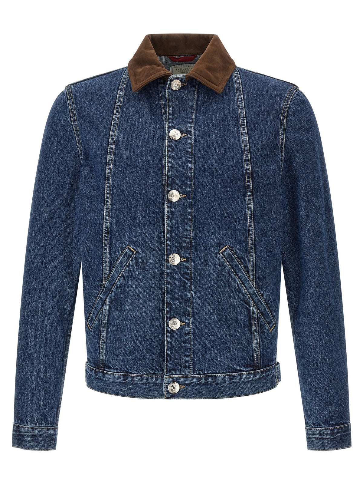 Brunello Cucinelli Men Denim And Suede Jacket