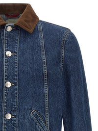Brunello Cucinelli Men Denim And Suede Jacket