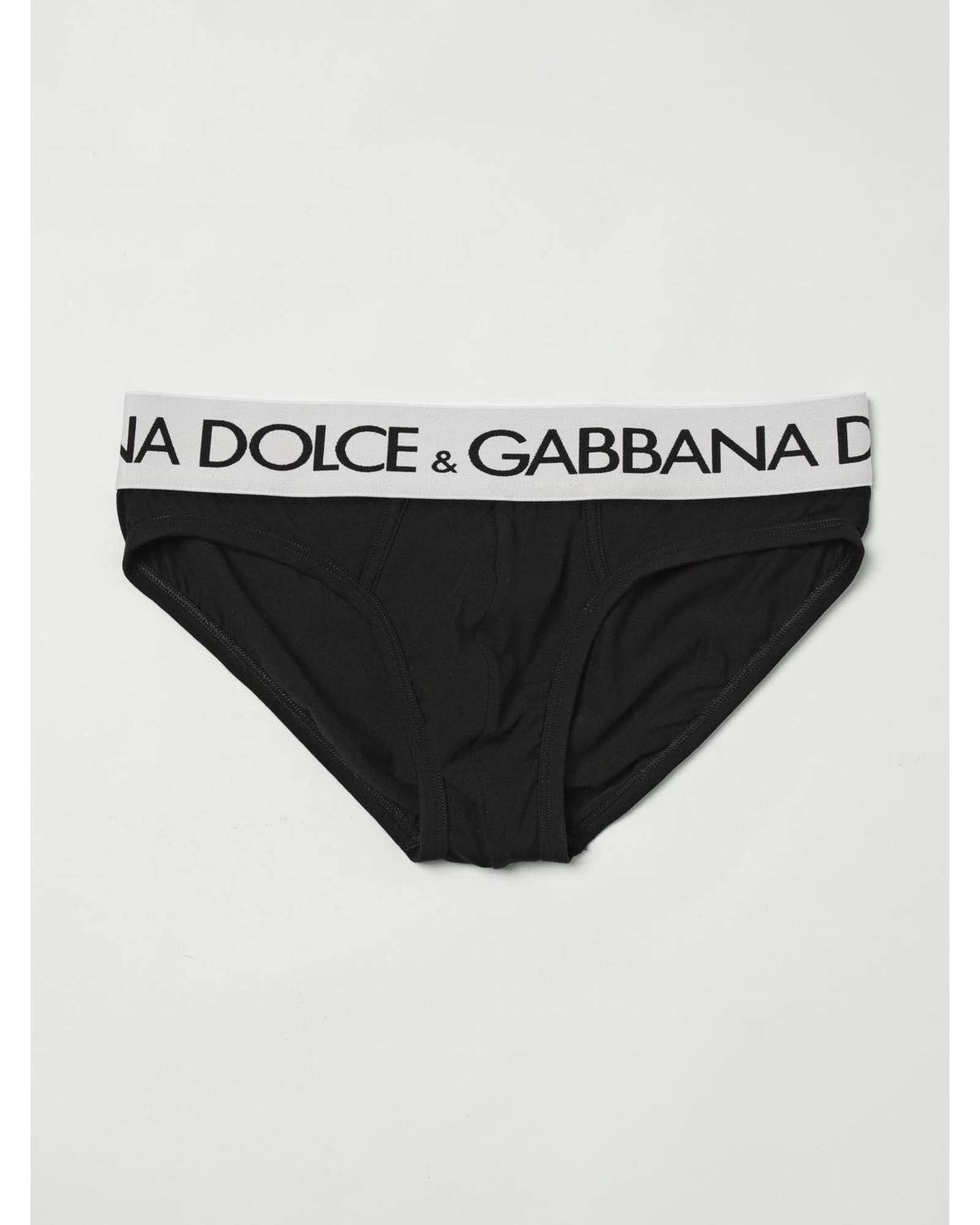 Dolce & Gabbana Briefs Logo Waistband Men Black Underwear