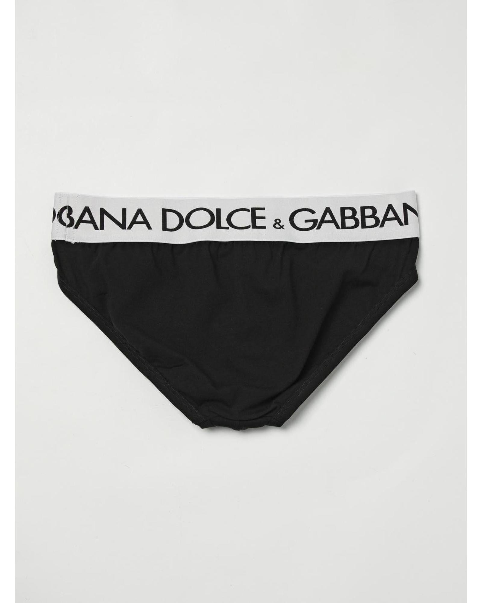 Dolce & Gabbana Briefs Logo Waistband Men Black Underwear