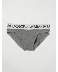 Dolce & Gabbana Classic Briefs Logo Waistband Men Grey Underwear