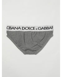 Dolce & Gabbana Classic Briefs Logo Waistband Men Grey Underwear