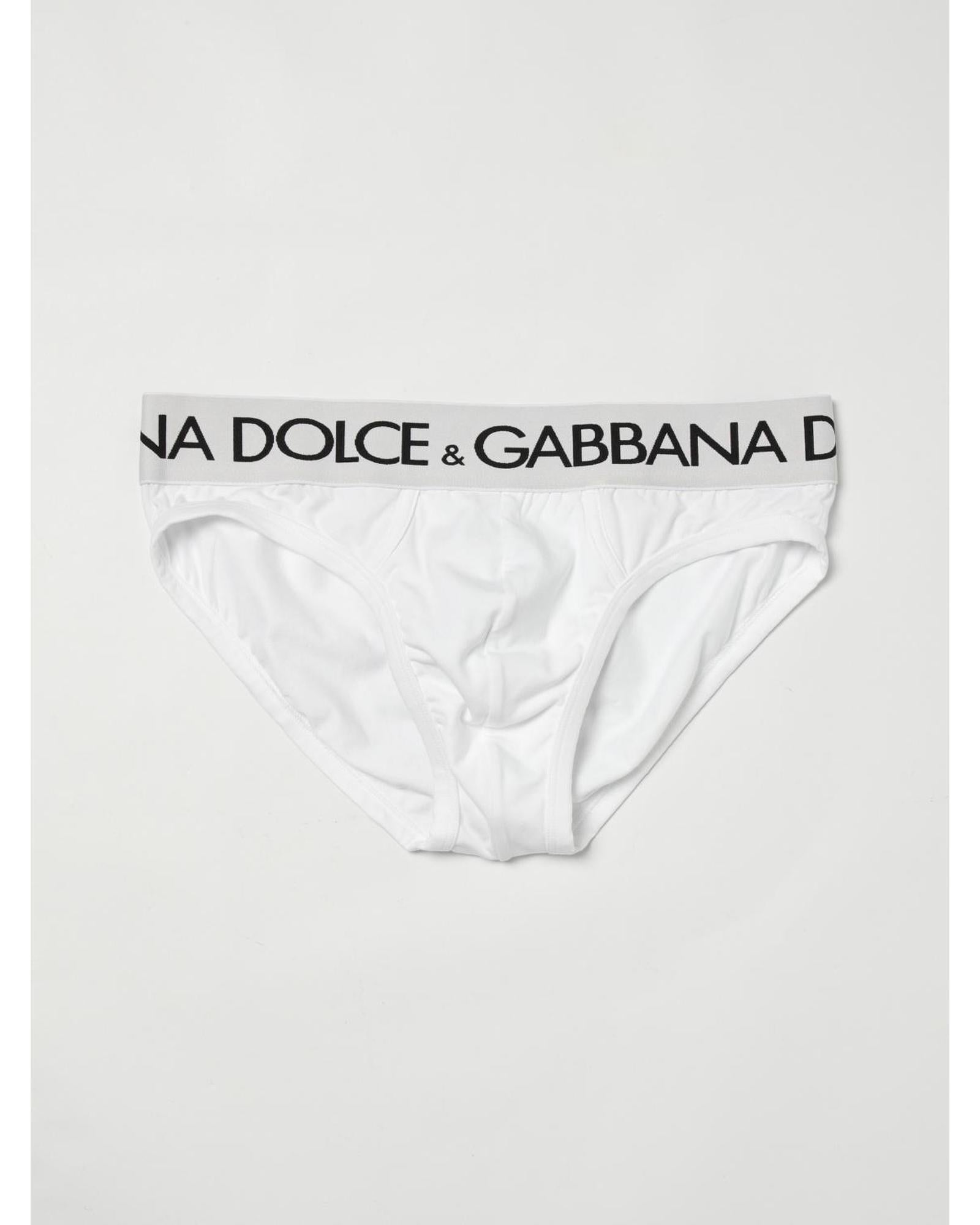 Dolce & Gabbana Classic Briefs Logo Waistband Men White Underwear