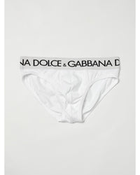 Dolce & Gabbana Classic Briefs Logo Waistband Men White Underwear