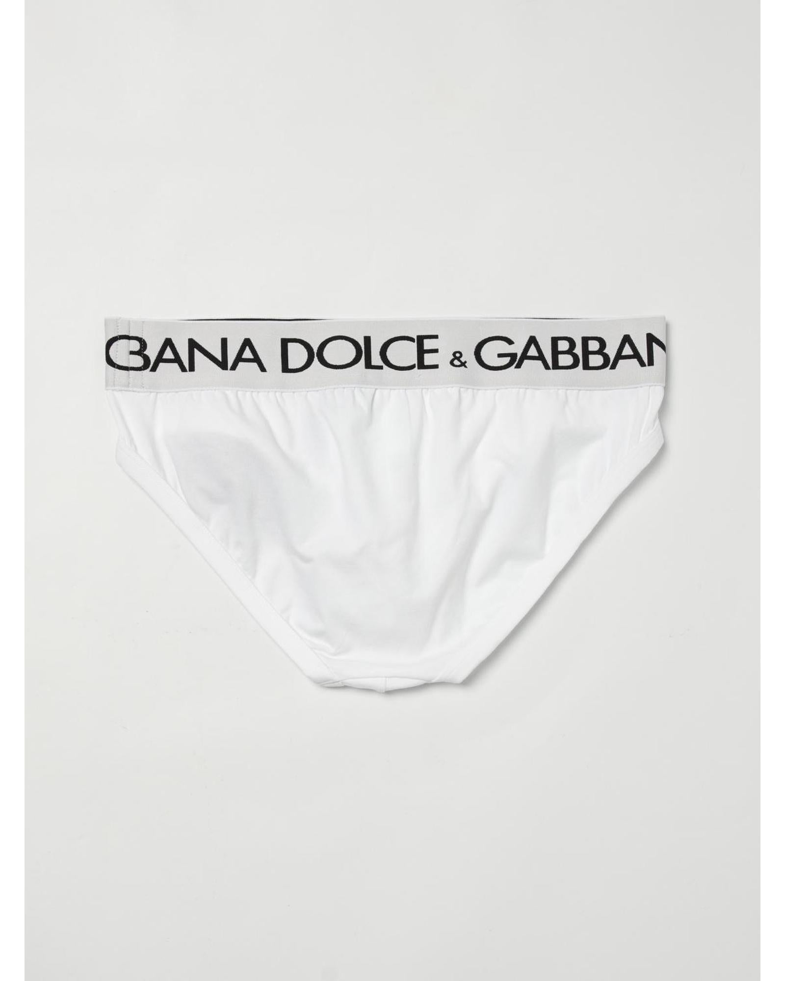 Dolce & Gabbana Classic Briefs Logo Waistband Men White Underwear