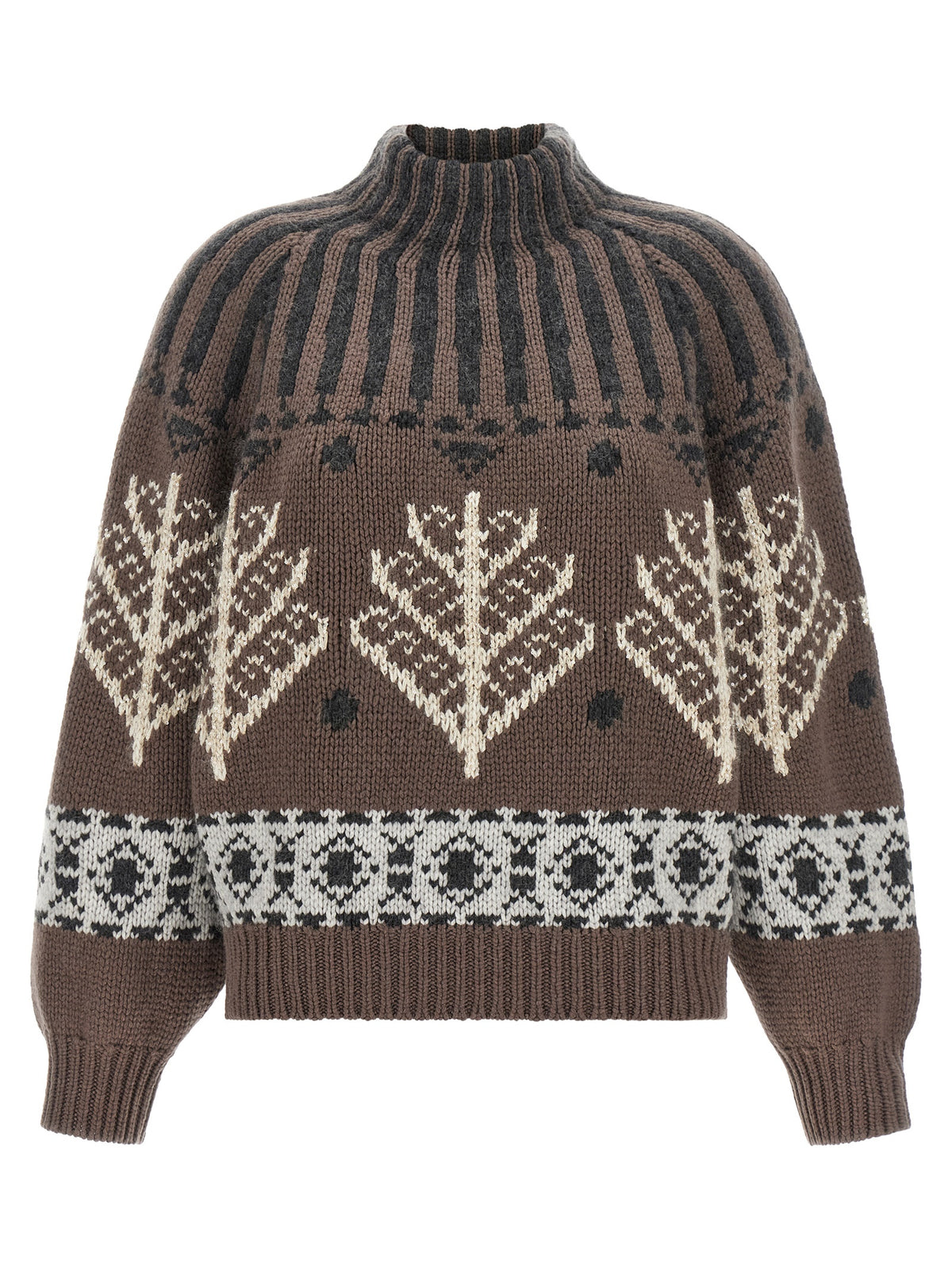 Brunello Cucinelli Women Brown 'Nordic Heritage' Sweater