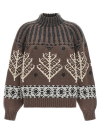 Brunello Cucinelli Women Brown 'Nordic Heritage' Sweater