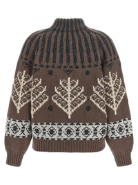 Brunello Cucinelli Women Brown 'Nordic Heritage' Sweater