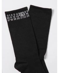 Mm6 Maison Margiela Numbered Cotton Crew Socks Kids Black