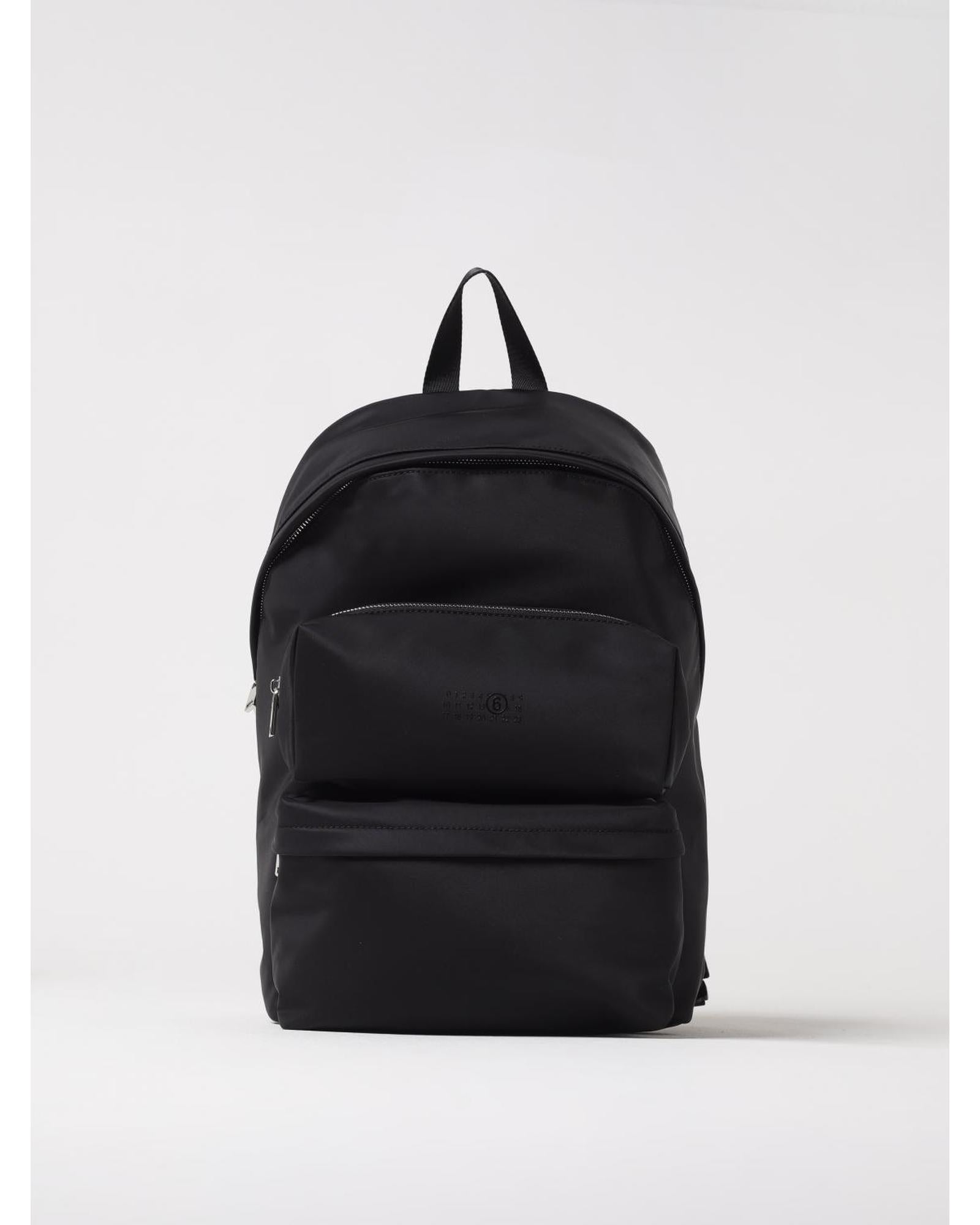Mm6 Maison Margiela Nylon Backpack Multiple Compartments Kids Black Duffel Bags