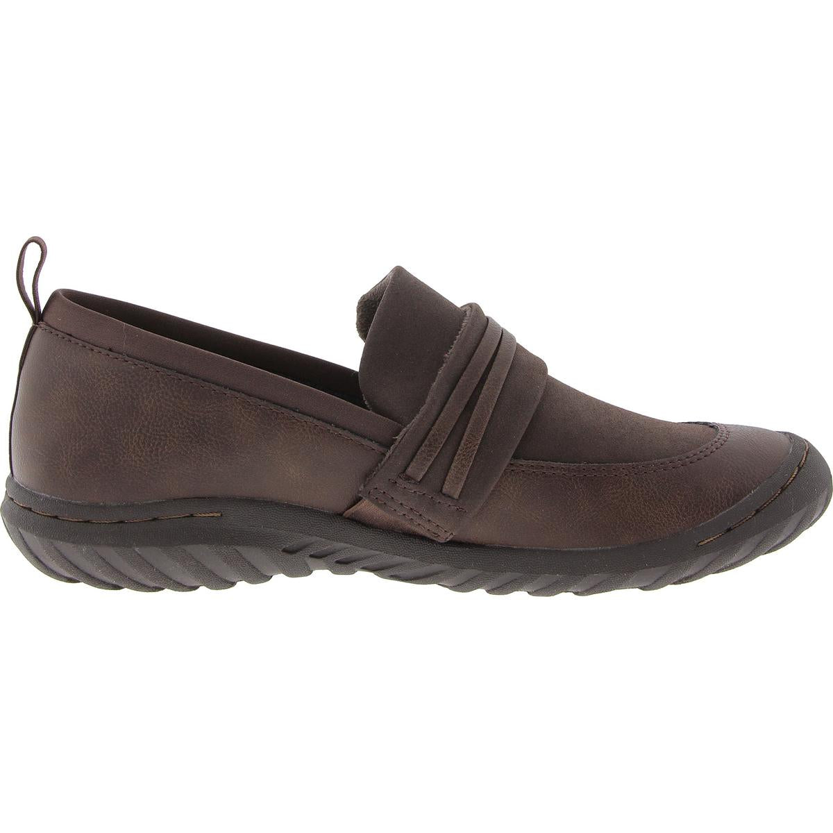 Phoebe Womens Mixed Media Faux Leather Loafers