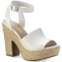 Fey Womens Buckle Block Heel Platform Sandals
