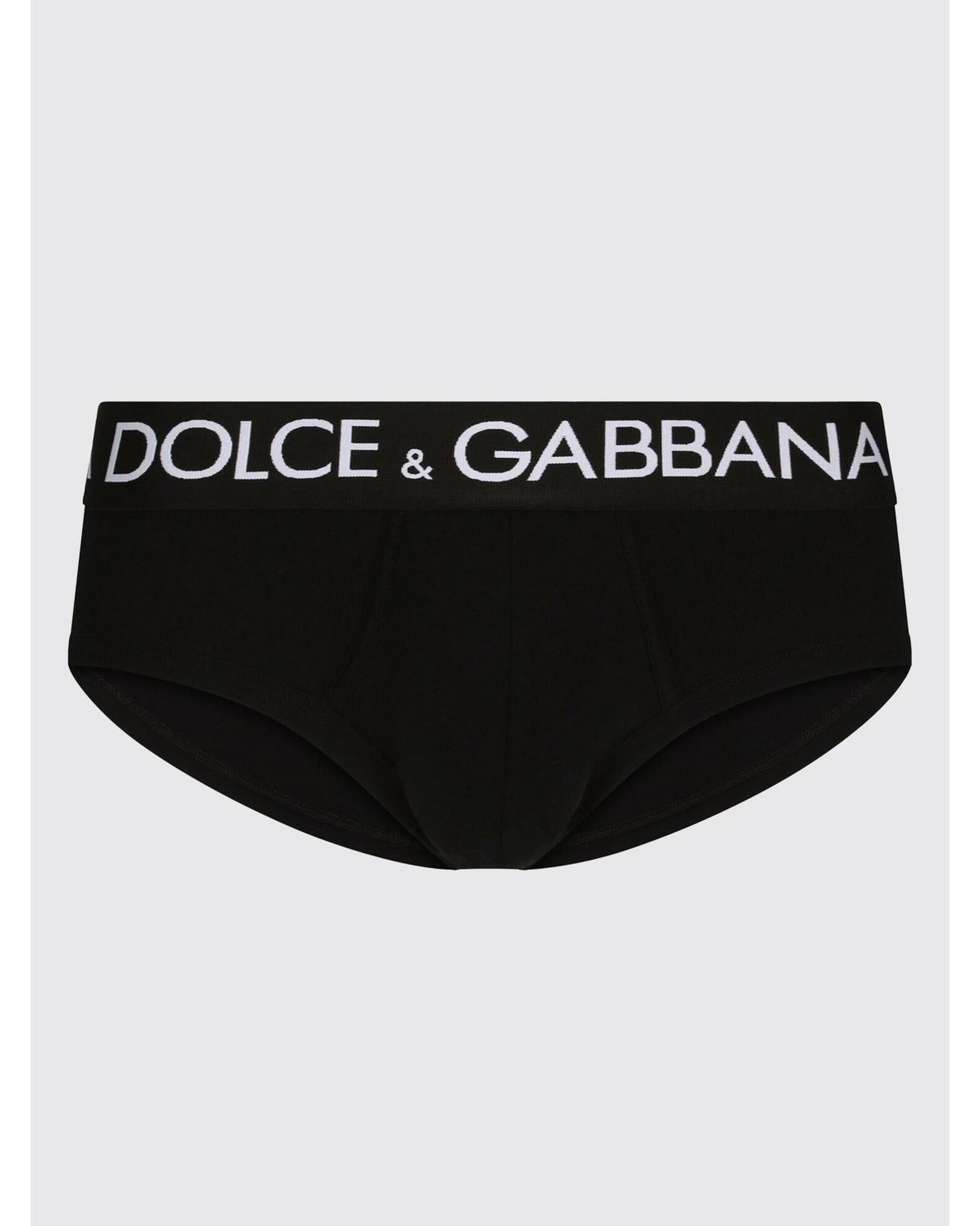 Dolce & Gabbana Briefs Branded Waistband Men Black Underwear