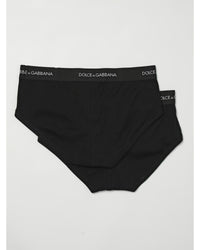 Dolce & Gabbana Briefs Logo Waistband Cotton Men Black Underwear