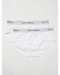 Dolce & Gabbana Ribbed Briefs Logo Waistband Men White Underwear