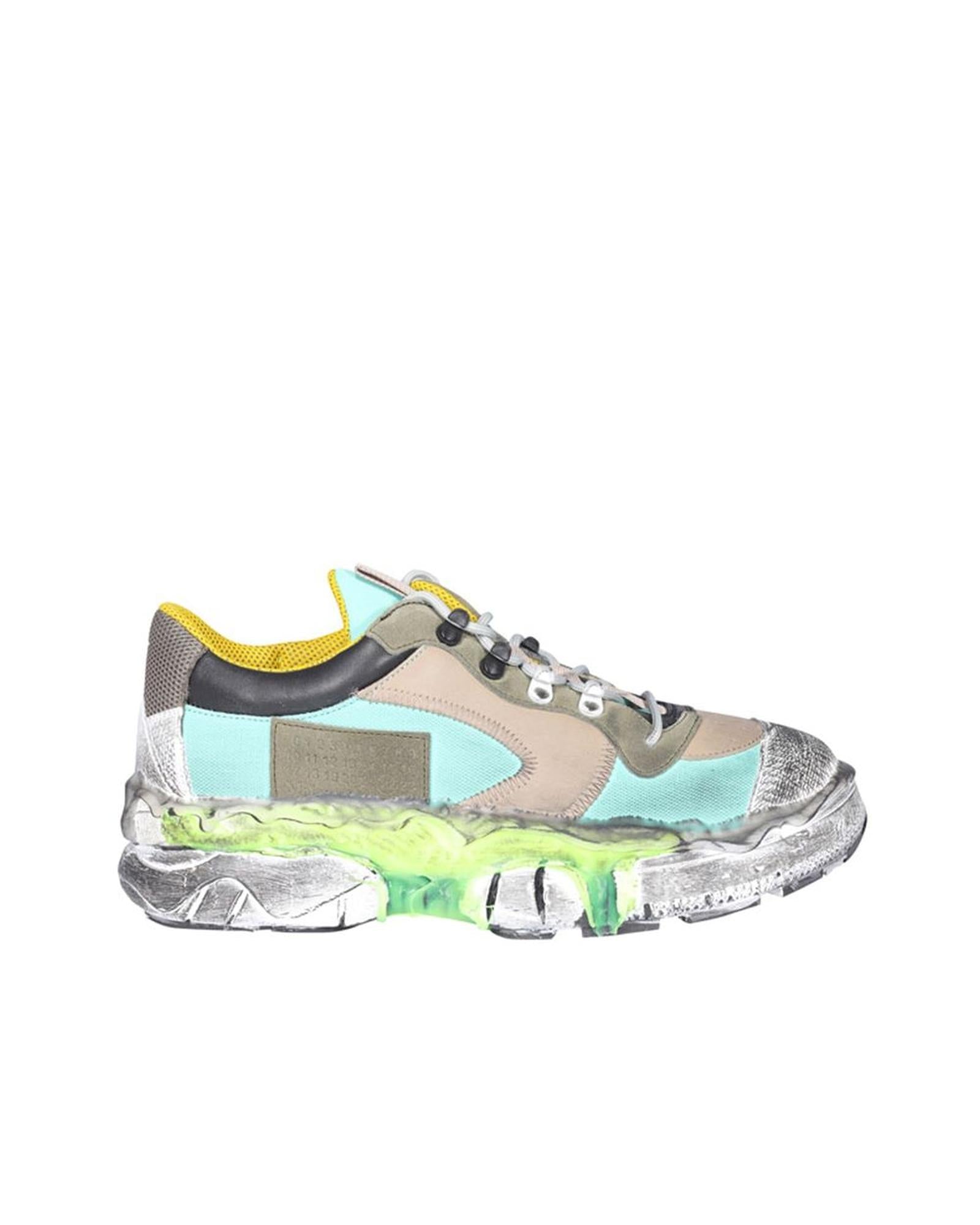 Maison Margiela Retro Fit Distressed Sneakers Men Green