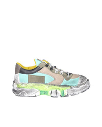 Maison Margiela Retro Fit Distressed Sneakers Men Green