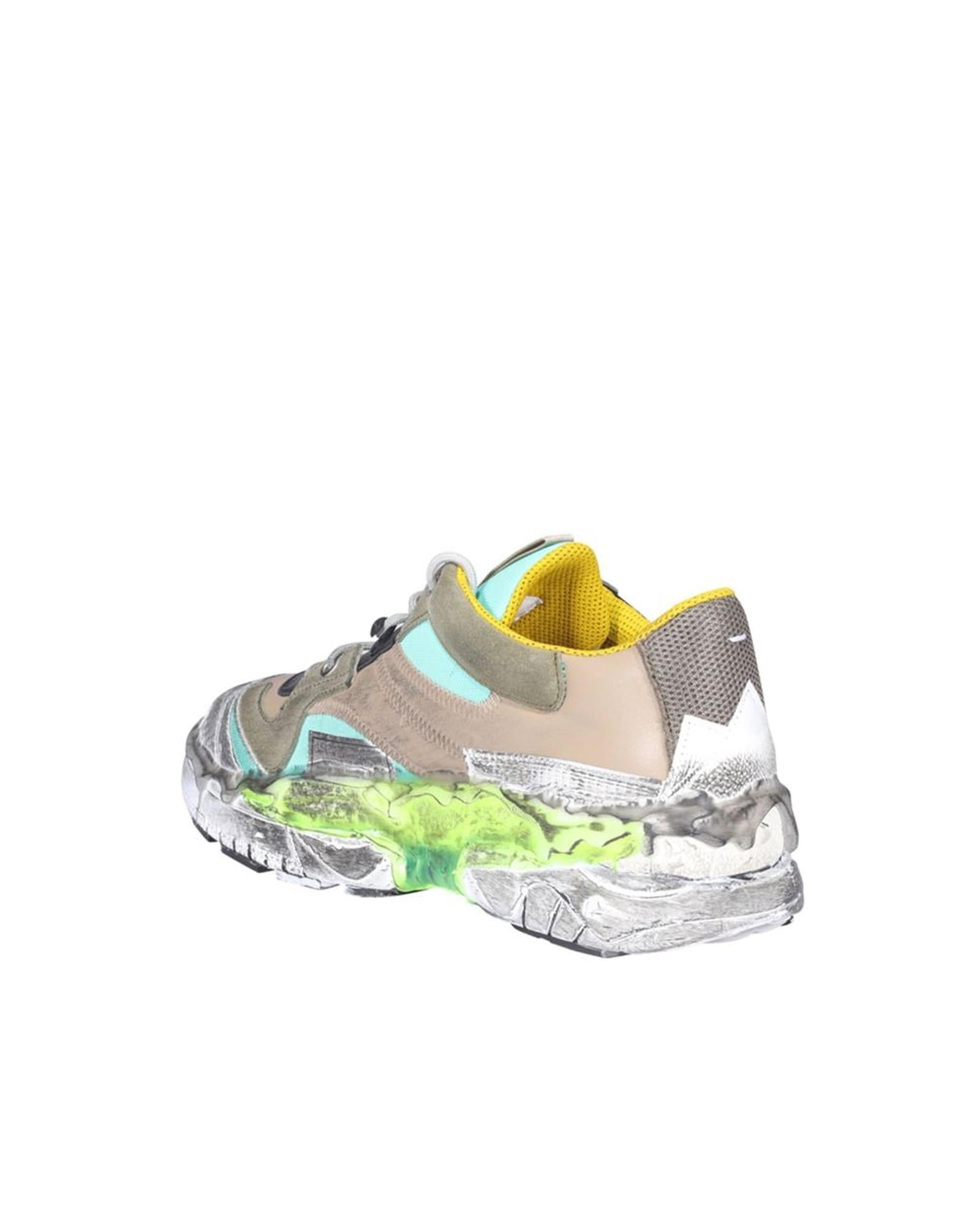 Maison Margiela Retro Fit Distressed Sneakers Men Green