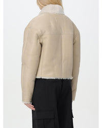 Isabel Marant Shearling Jacket Cropped Women White Coats