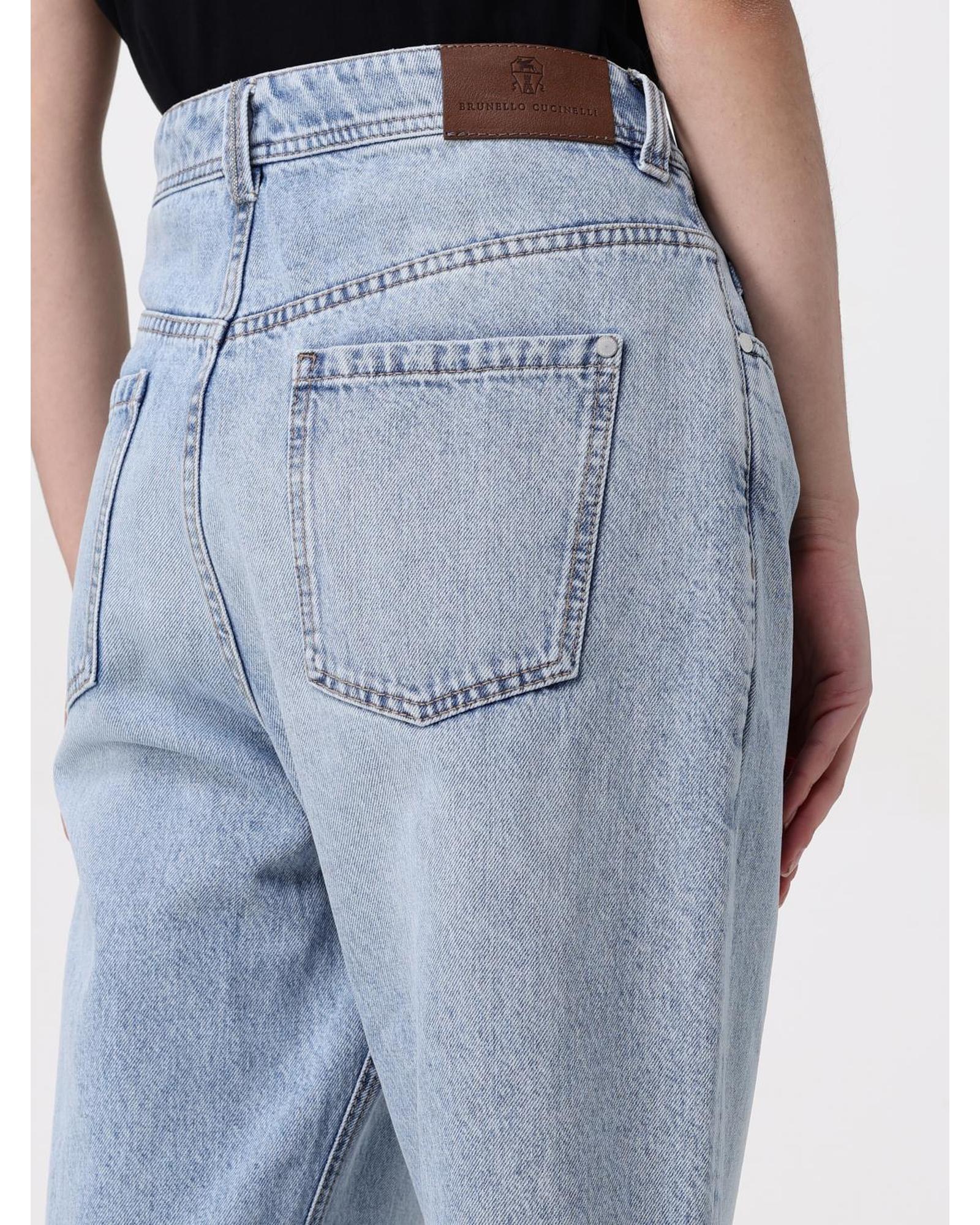 デニム・ジーパン BRUNELLO CUCINELLI Woman Jeans Blue MA095P5319 C9009 Brunello Cucinelli Straight Leg Light Wash Jeans Women Blue