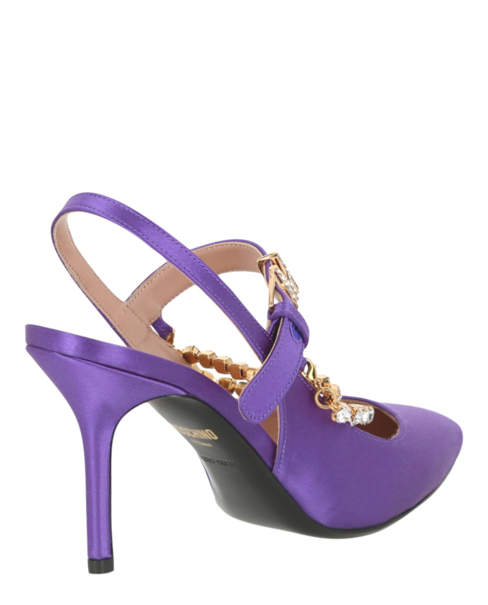 パンプス Moschino Rhinestone-Embellished Pumps Moschino Rhinestone-Embellished Leather Pumps - High Heels