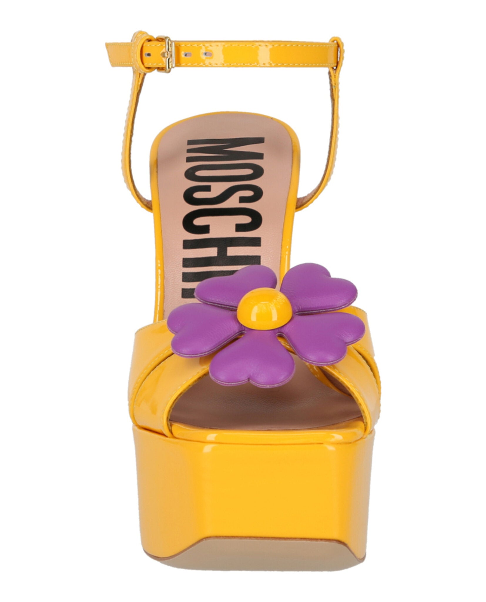 Moschino Womens Flower-appliqué Platform Sandals