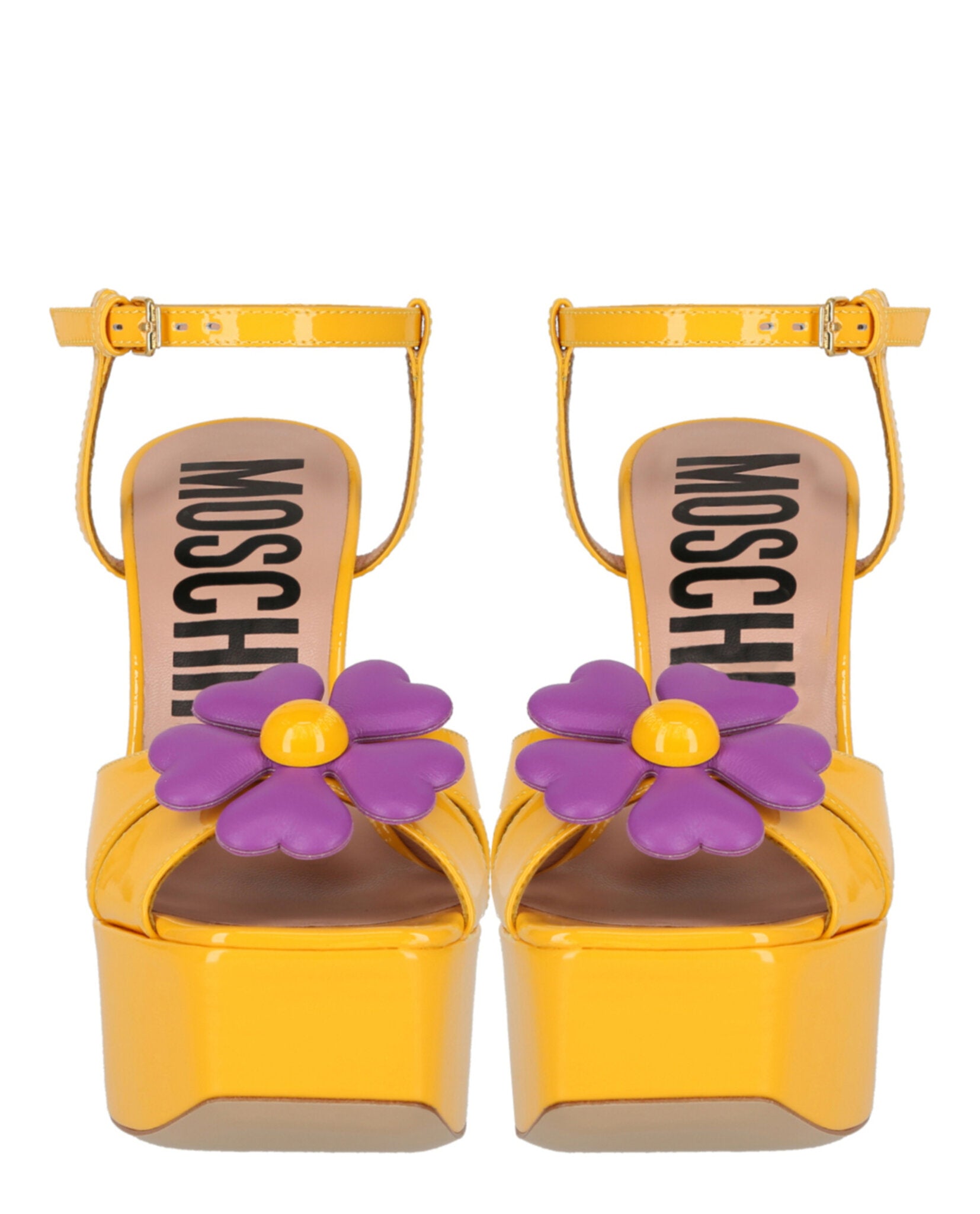 Moschino Womens Flower-appliqué Platform Sandals