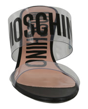 Moschino Womens Logo Transparent Heel Sandals