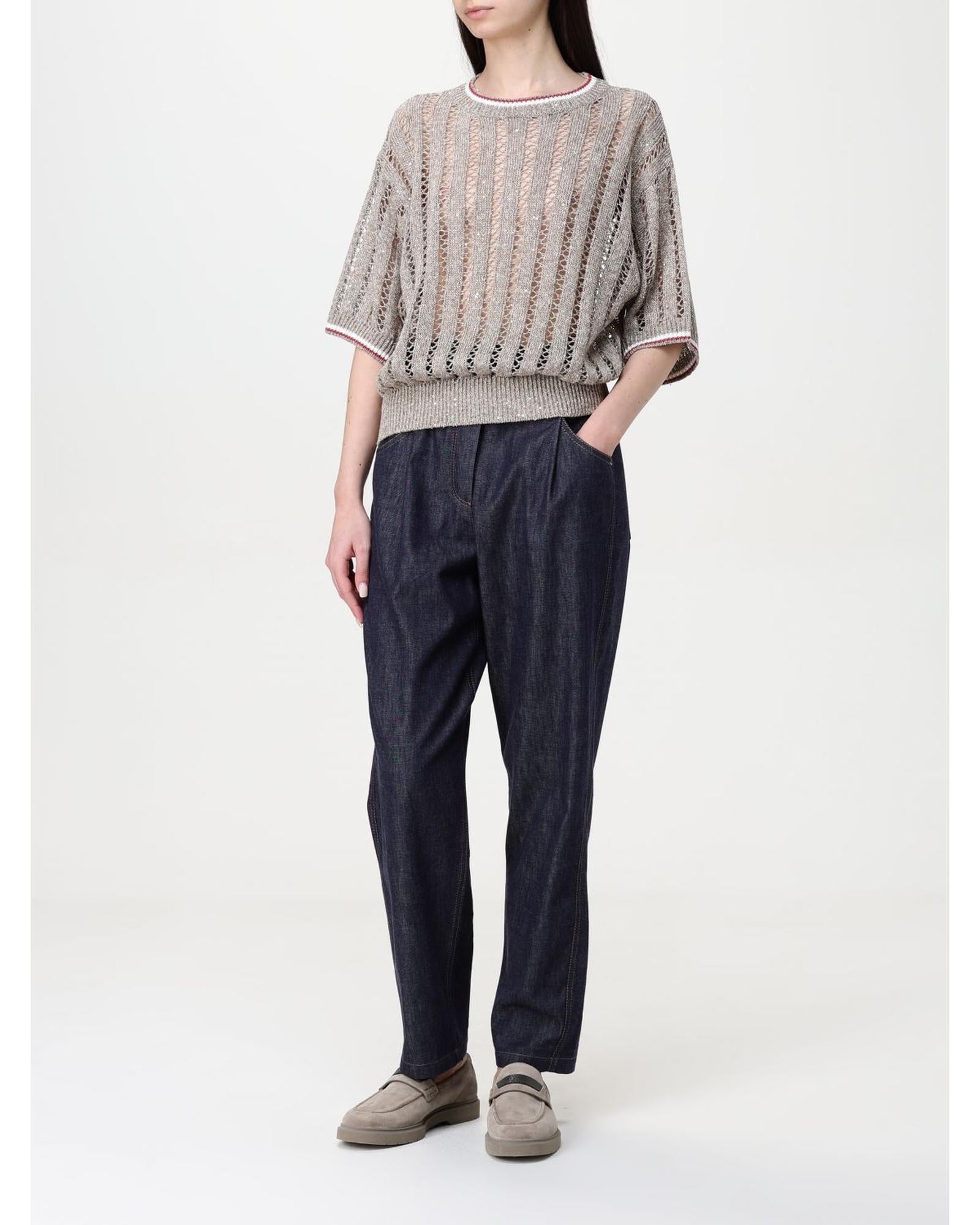 デニム・ジーパン BRUNELLO CUCINELLI Woman Jeans Blue MA782P5567 C001 Brunello Cucinelli Relaxed Fit Denim Pants Women Blue Jeans