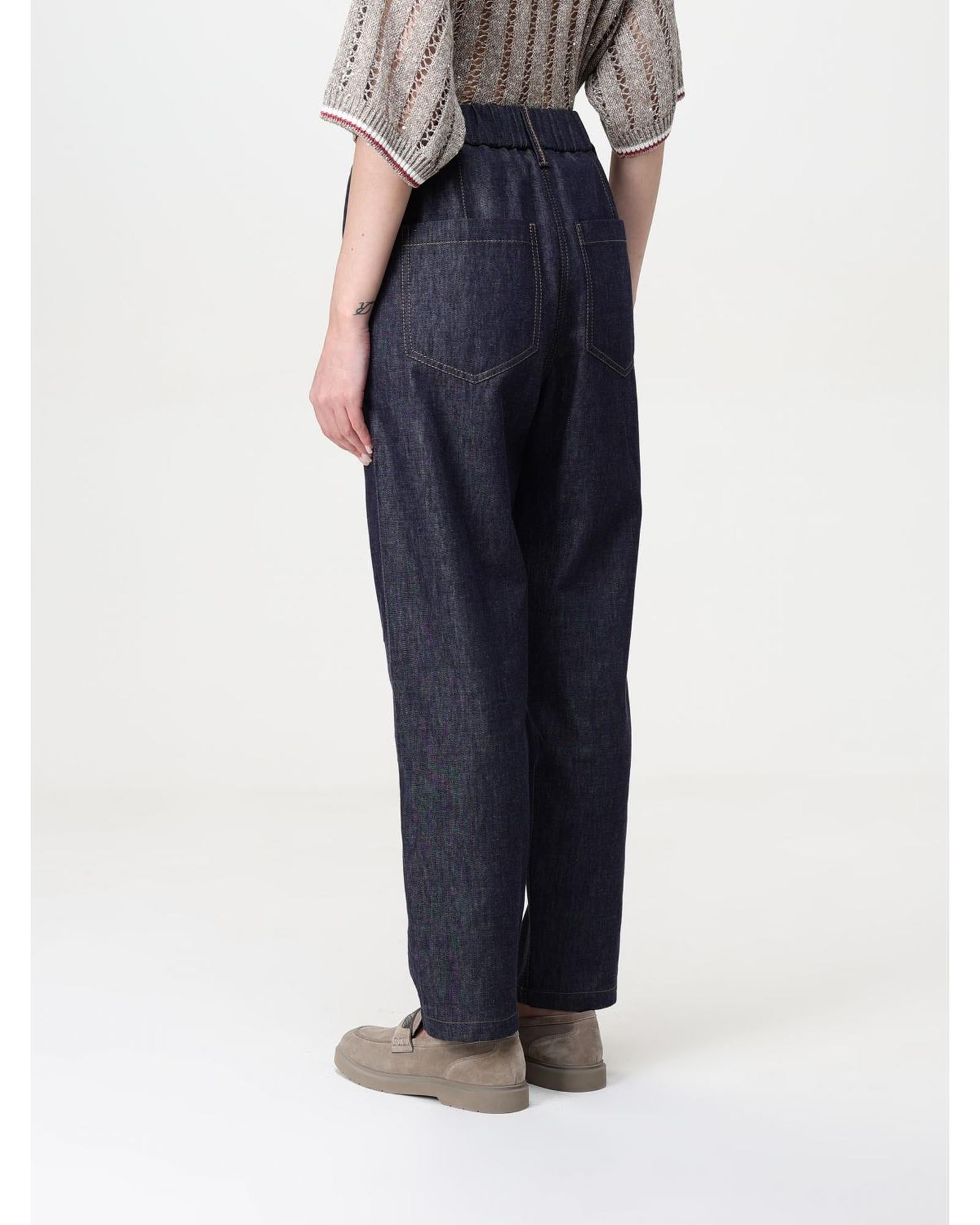 デニム・ジーパン BRUNELLO CUCINELLI Woman Jeans Blue MA782P5567 C001 Brunello Cucinelli Relaxed Fit Denim Pants Women Blue Jeans