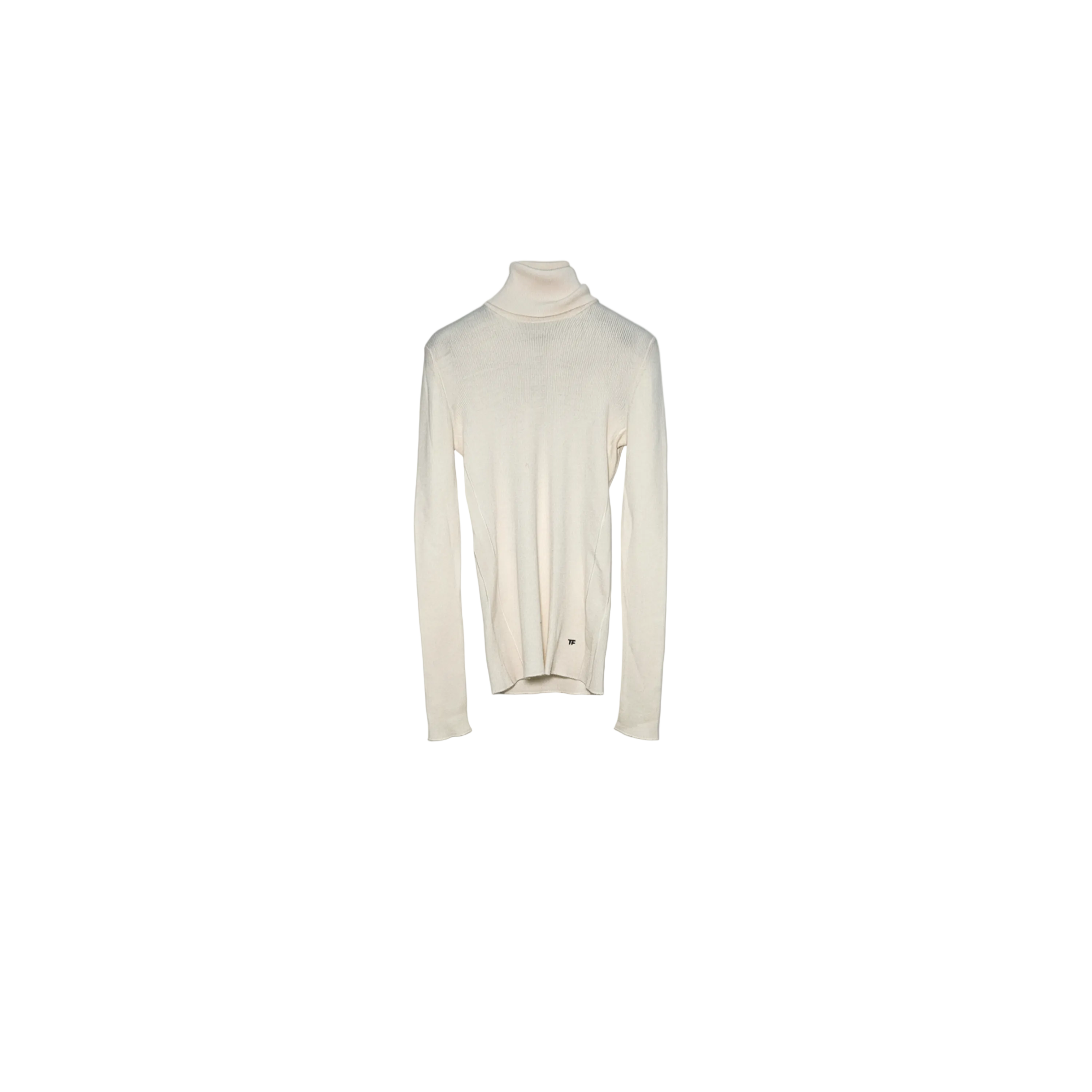 Tom Ford Ribbed Knit Turtleneck Sweater White
