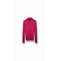 Tom Ford Raspberry Ribbed Cashmere-Silk Turtleneck Sweater