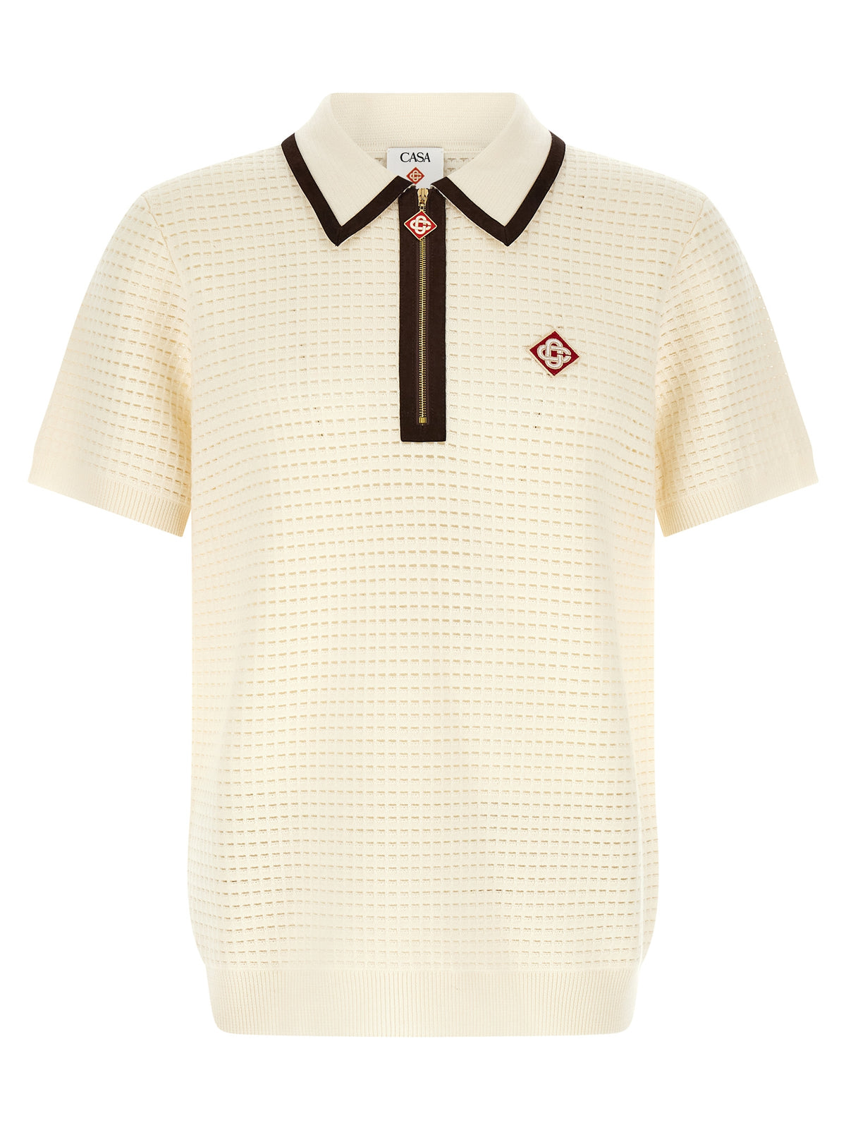 CASABLANCA Casablanca Men 'Waffle Stitch' Knit Polo Shirt