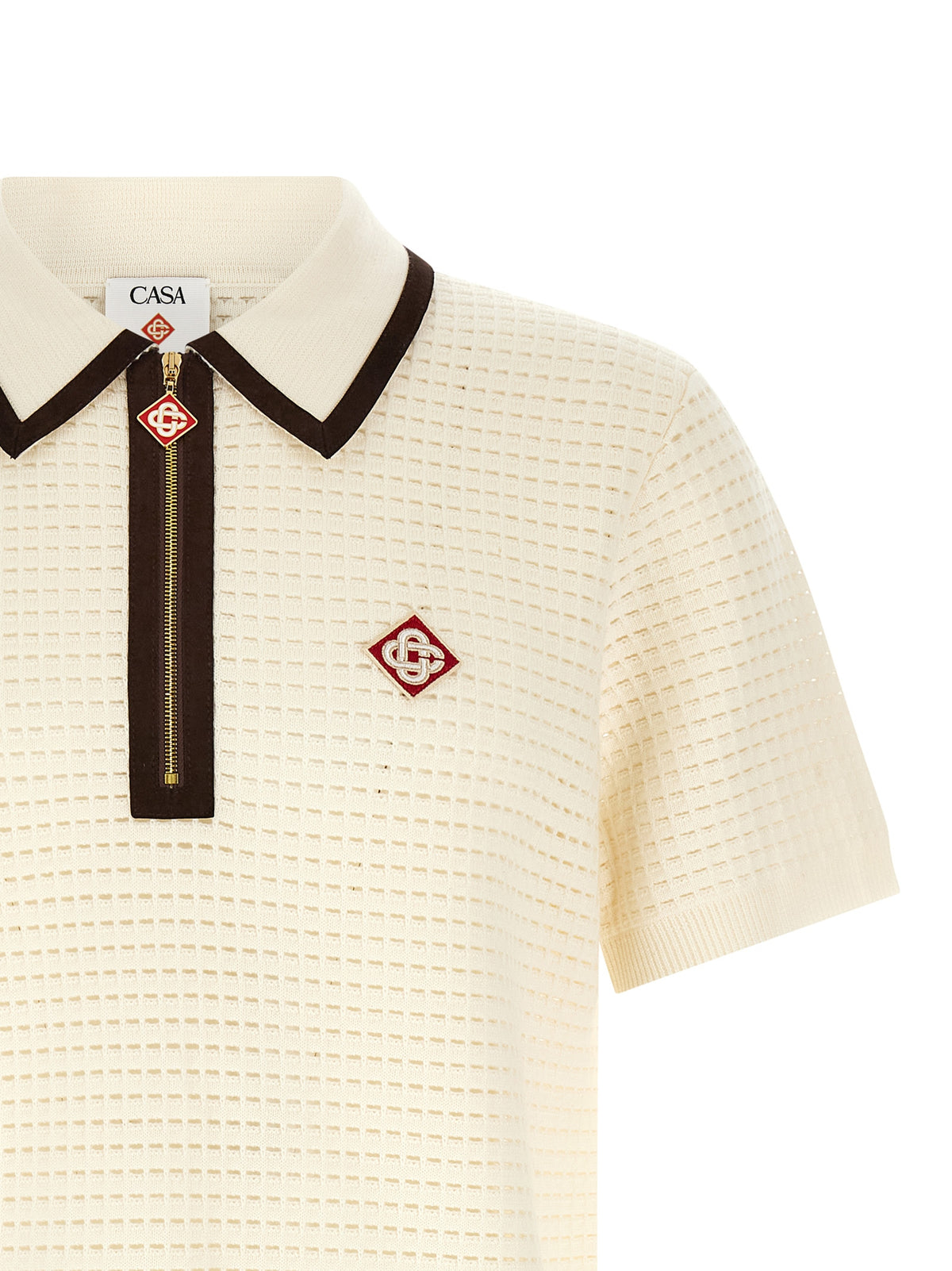 CASABLANCA Casablanca Men 'Waffle Stitch' Knit Polo Shirt