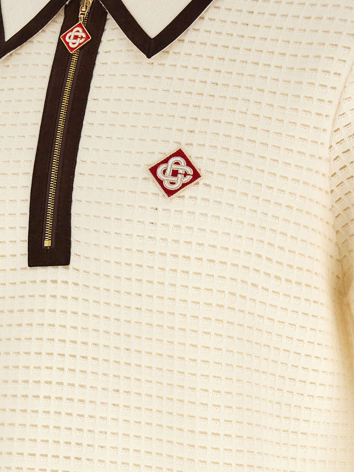 CASABLANCA Casablanca Men 'Waffle Stitch' Knit Polo Shirt