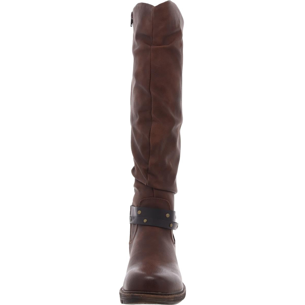 Womens Faux Fur Lined Faux Leather Knee-High Boots
