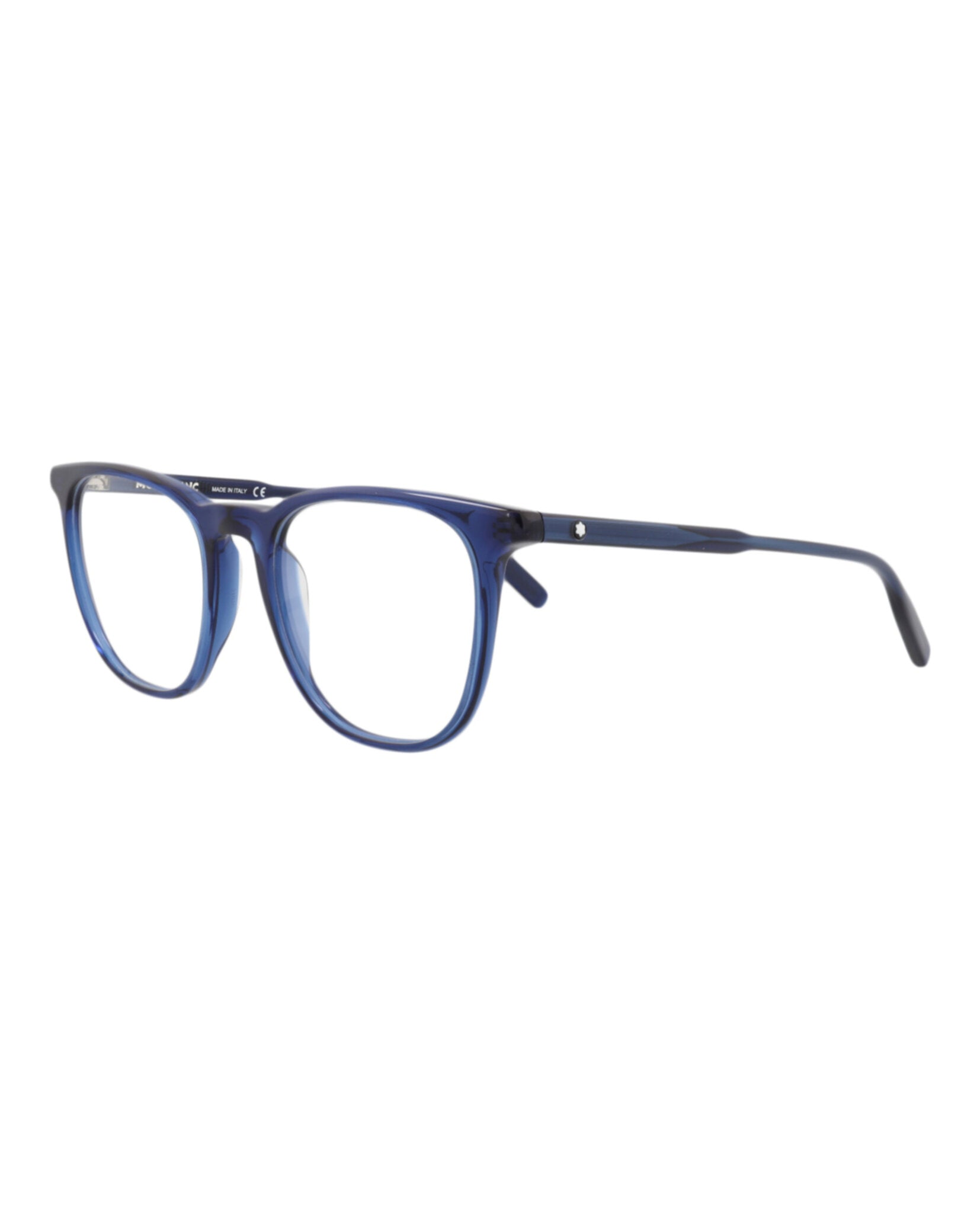 Montblanc Mens Square/Rectangle Blue Blue Transparent Fashion Designer Eyewear