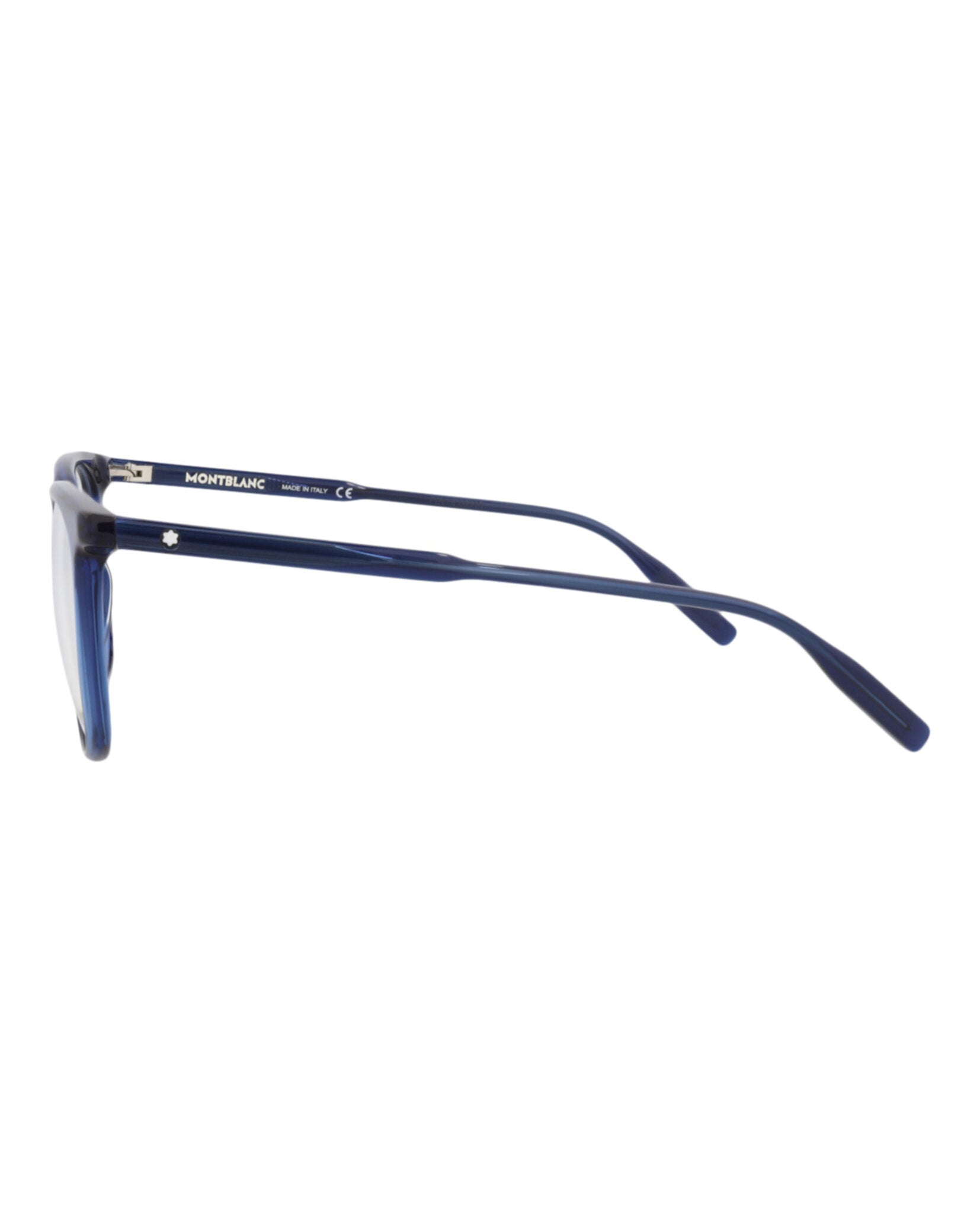 Montblanc Mens Square/Rectangle Blue Blue Transparent Fashion Designer Eyewear