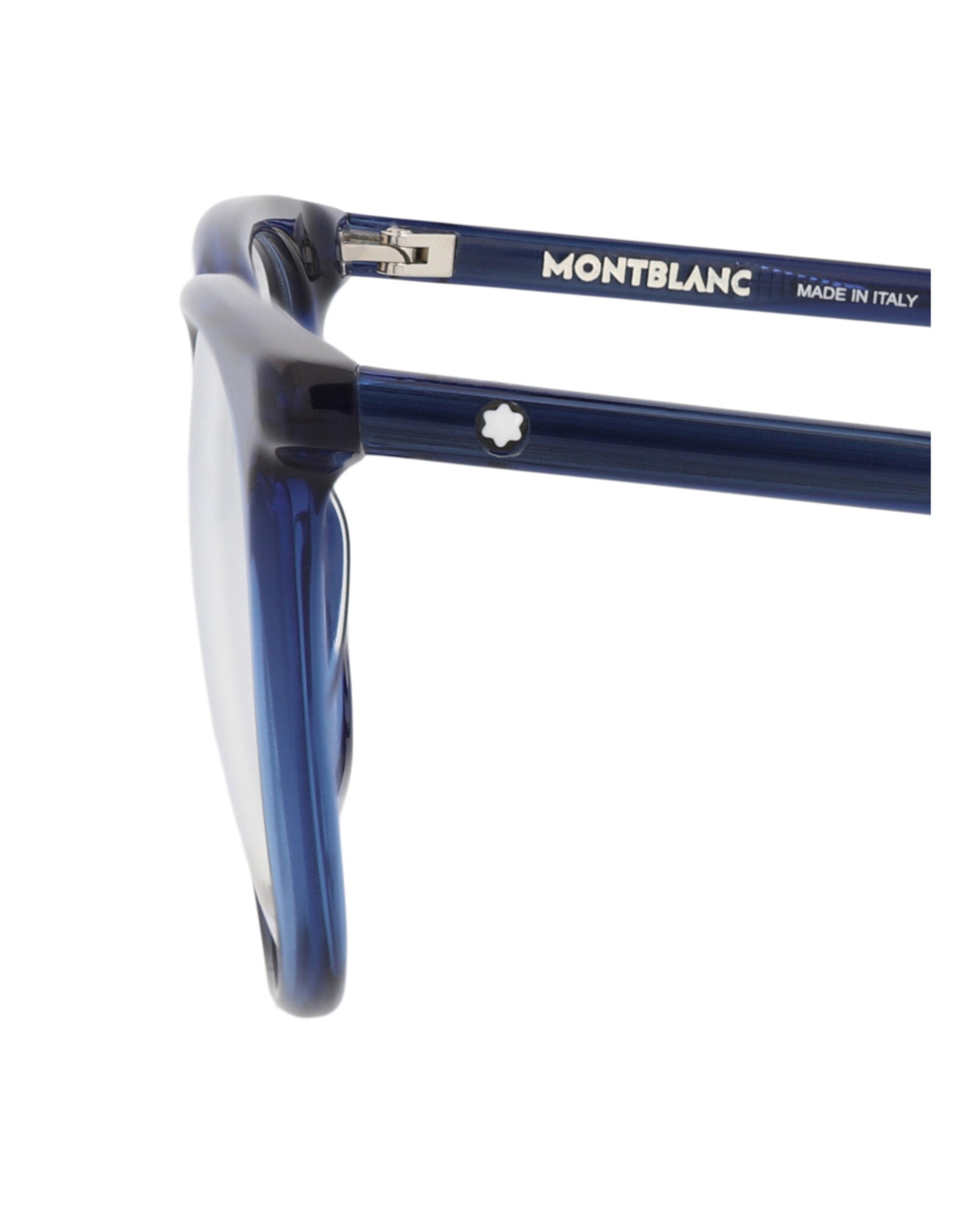 Montblanc Mens Square/Rectangle Blue Blue Transparent Fashion Designer Eyewear