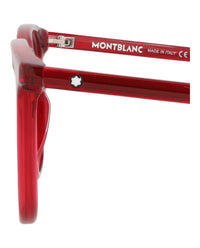 Montblanc Mens Square/Rectangle Burgundy Burgundy Transparent Fashion Designer Eyewear