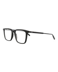 Montblanc Montblanc Mens Square/Rectangle Black Black Transparent Fashion Designer Eyewear