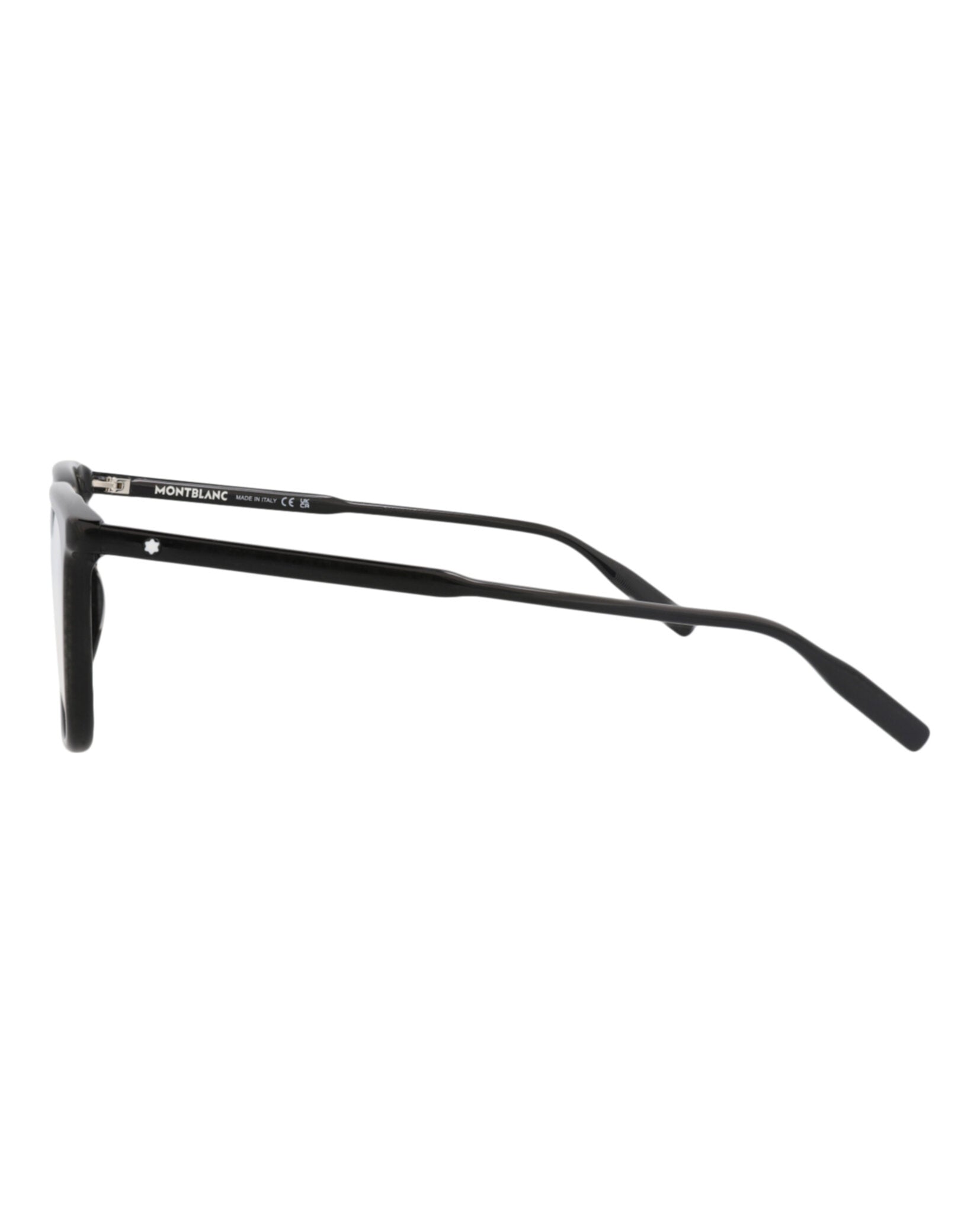 Montblanc Montblanc Mens Square/Rectangle Black Black Transparent Fashion Designer Eyewear