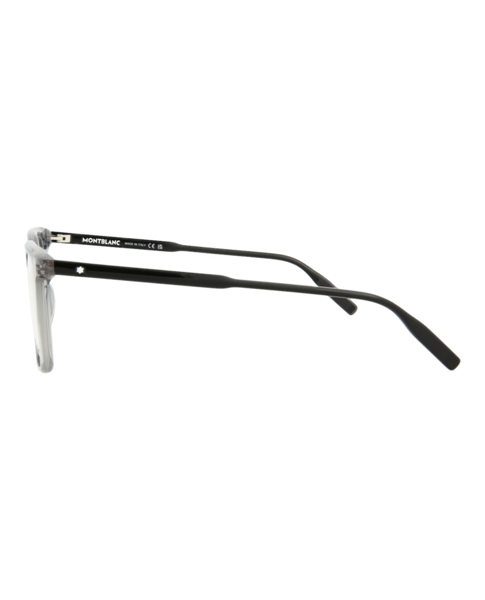 Montblanc Montblanc Mens Square/Rectangle Grey Black Transparent Fashion Designer Eyewear