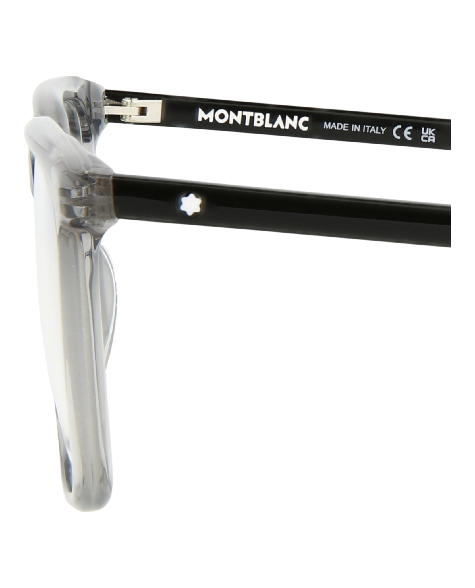 Montblanc Montblanc Mens Square/Rectangle Grey Black Transparent Fashion Designer Eyewear