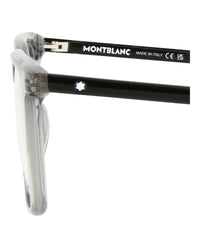 Montblanc Montblanc Mens Square/Rectangle Grey Black Transparent Fashion Designer Eyewear