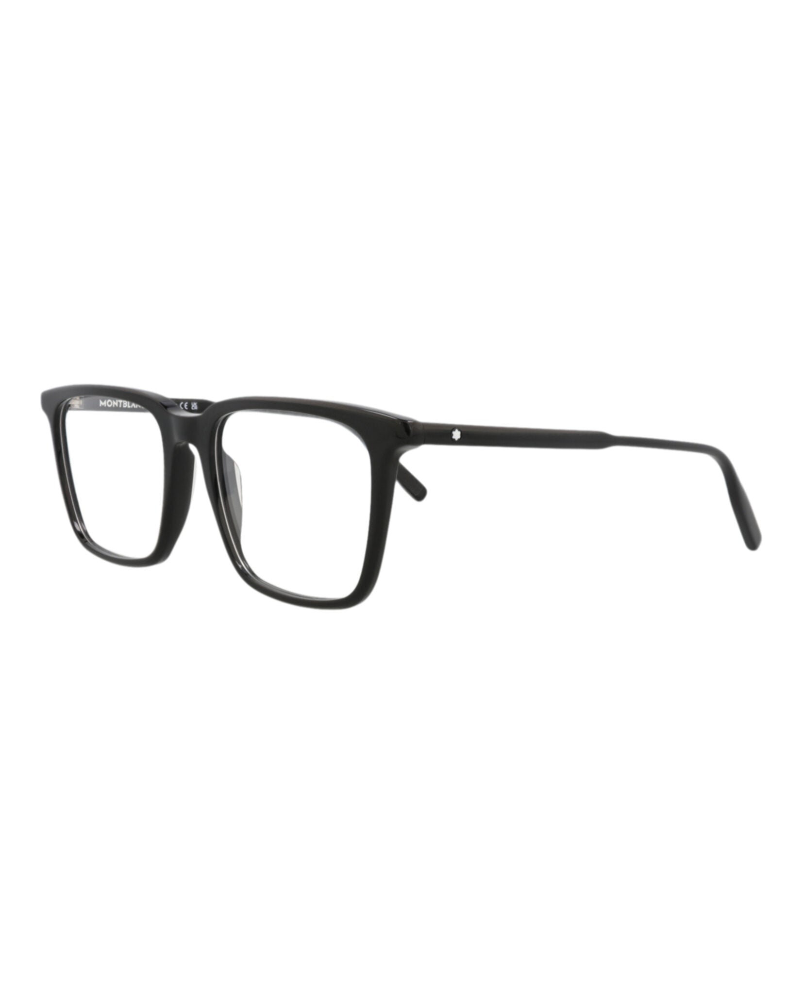 Montblanc Montblanc Mens Square/Rectangle Black Black Transparent Fashion Designer Eyewear